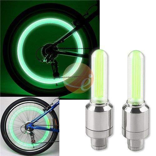 Tire valve caps with LED light for visibility Tire valve caps with LED light for visibility